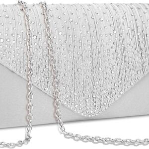 Elegant Silver Clutch Bag NWT